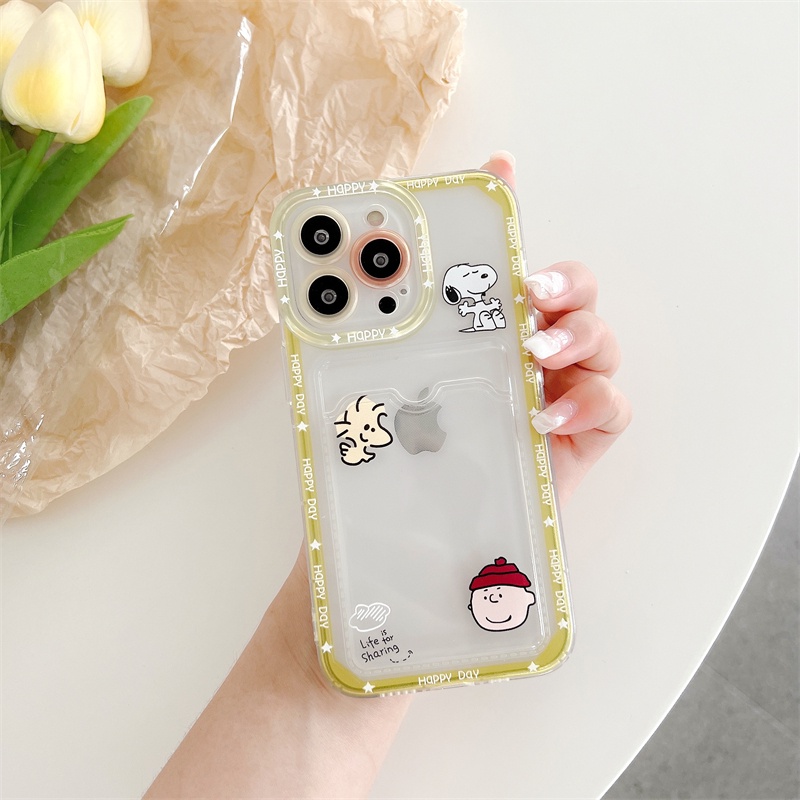 Soft Case TPU Motif Snoopy Charlie Untuk IPhone 14 13 11 Pro Max 8 7 Plus X XS XR