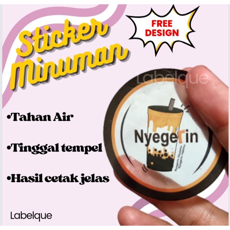 [TANPA MINIMAL ORDER] Sticker Minuman Susu Coffee Boba Aesthetic Cup Stiker Label Botol Transparan K