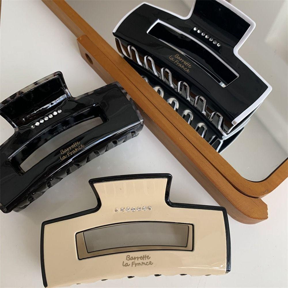 Agustinina Klip Rambut Persegi Panjang Gadis Lucu Asam Asetat Berongga Hiu Klip Bentuk Geometris Aksesoris Rambut Perempuan