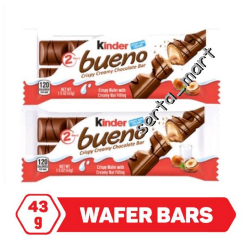 

Kinder Bueno Milk Hazelnut 43gr - Wafer Coklat