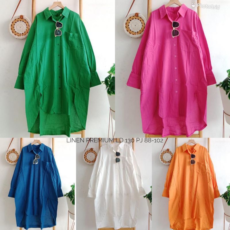 ATASAN TUNIK LINEN PREMIUM JUMBO - TUNIK WANITA LD 130 - TUNIK WANITA FASHION MUSLIM - ATASAN TUNIK 