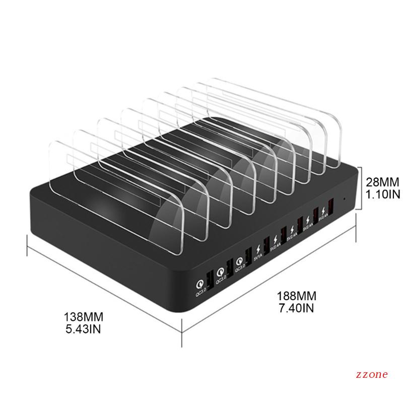 Zzz Charging Station 8 Port USB + QC3.0 Untuk Smartphone