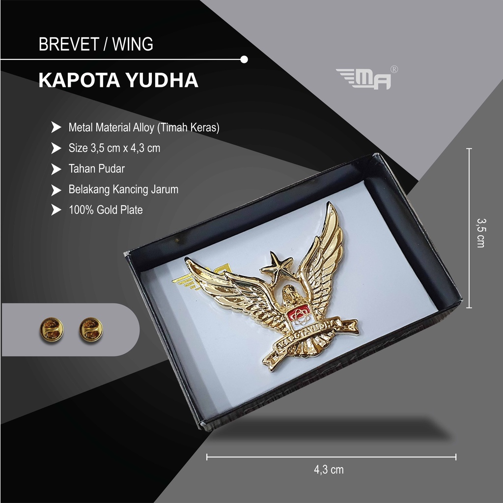 WING KAPOTA YUDHA PDH BRIVET BREVET PIN KAPOTA YUDHA