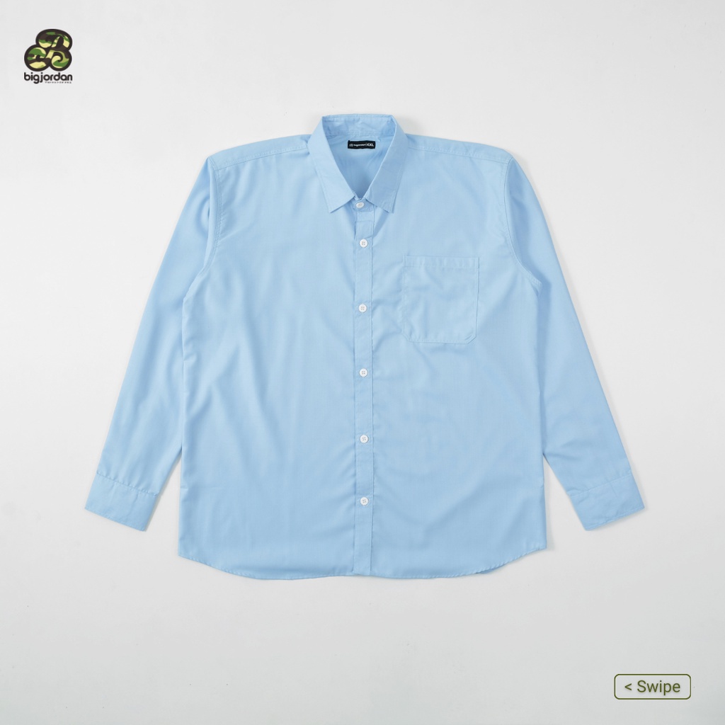 big jordan kemeja kerja pria big size jumbo size lengan panjang KATUN TOYOBO BIRU MUDA  ORIGINAL BIG