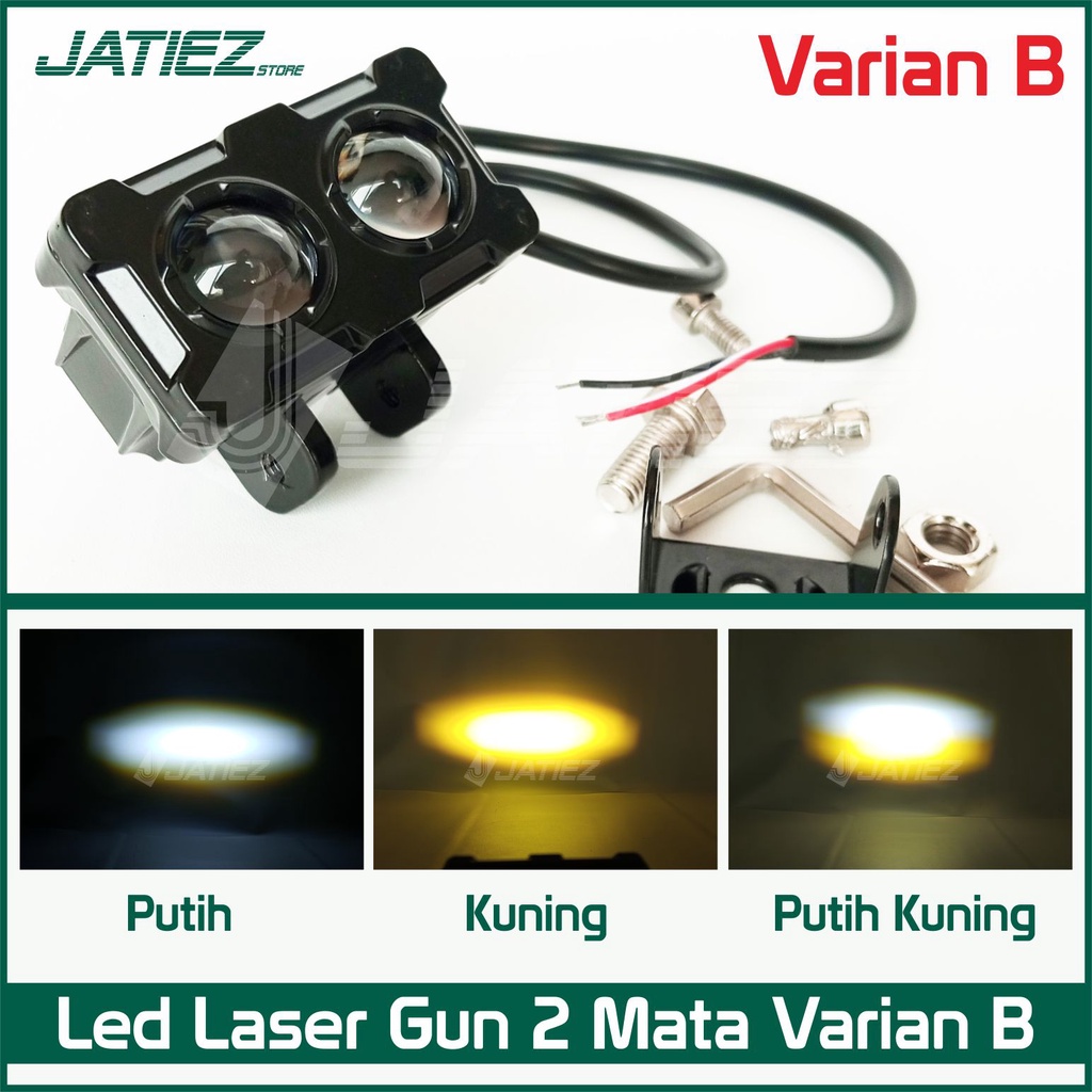 Lampu Tembak Sorot LED Laser Gun 2 Mata Varian B