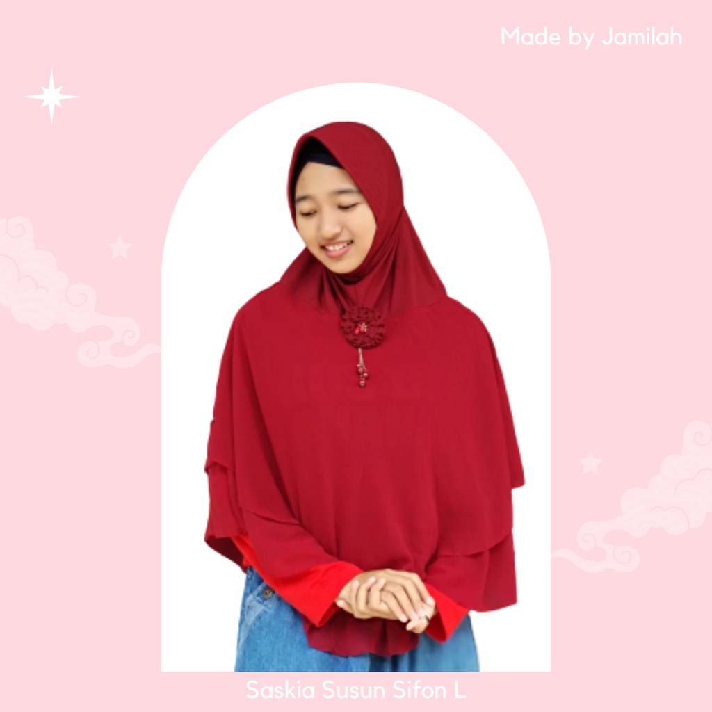 JAMILAH HIJAB | Saskia Susun Sifon Krudung Instan Jumbo Size L