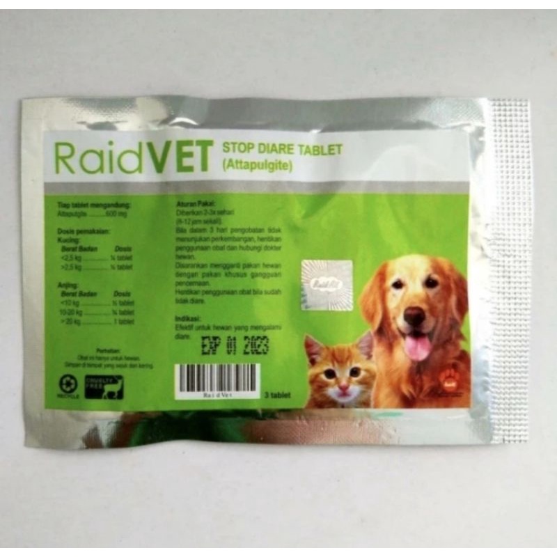 OBAT STOP DIARE ANJING KUCING RAID VET tablet