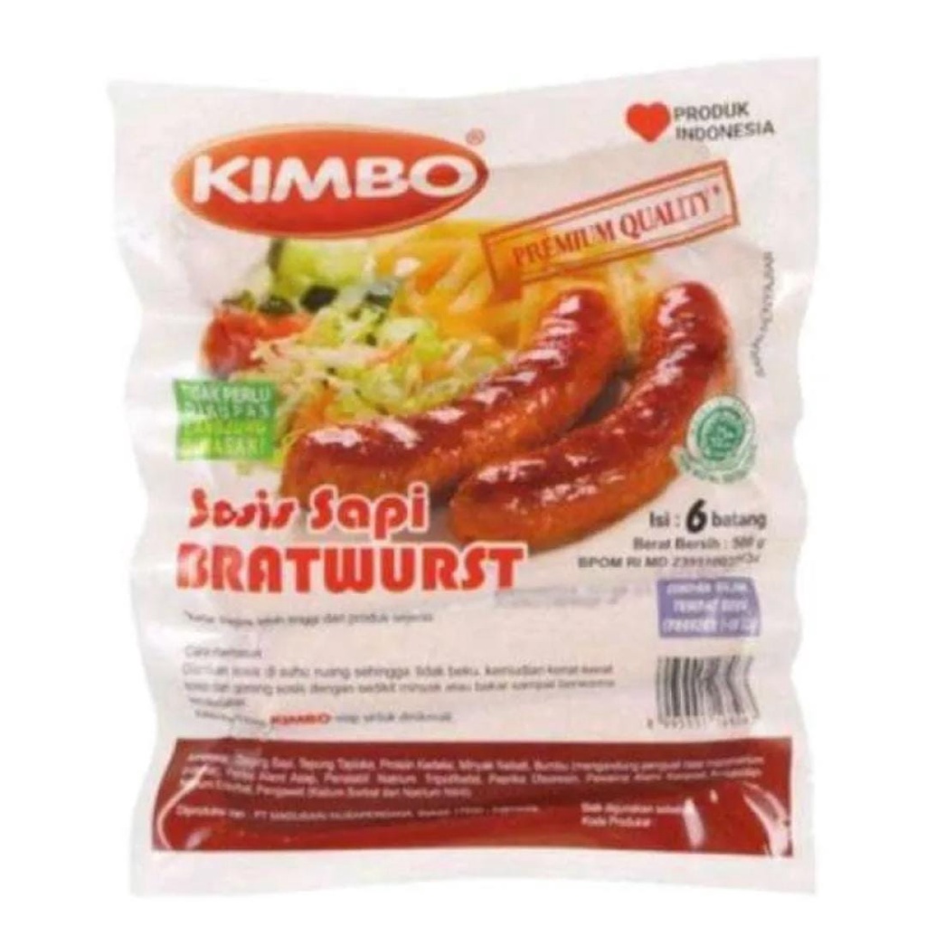 

Sosis Kimbo Bratwurst 500gr isi 6 pcs Bandung Area