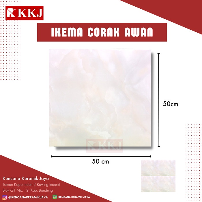 KERAMIK LANTAI IKEMA CORAK AWAN 50 X 50 KUALITAS 1 GRADE A