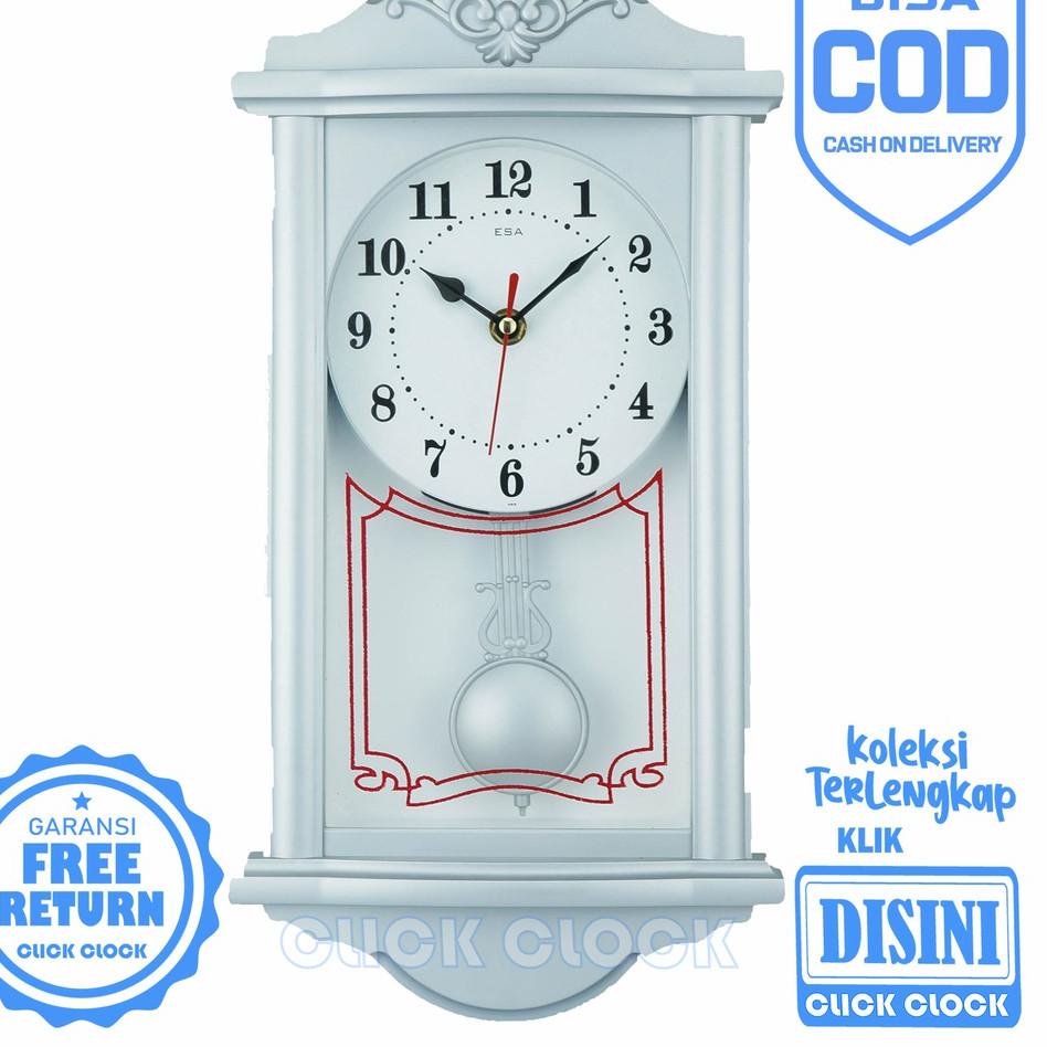 Promotion--Jam Dinding Bandul Polos Minimalis Esa 465 Hiasan Dinding Wall Clock Bagus