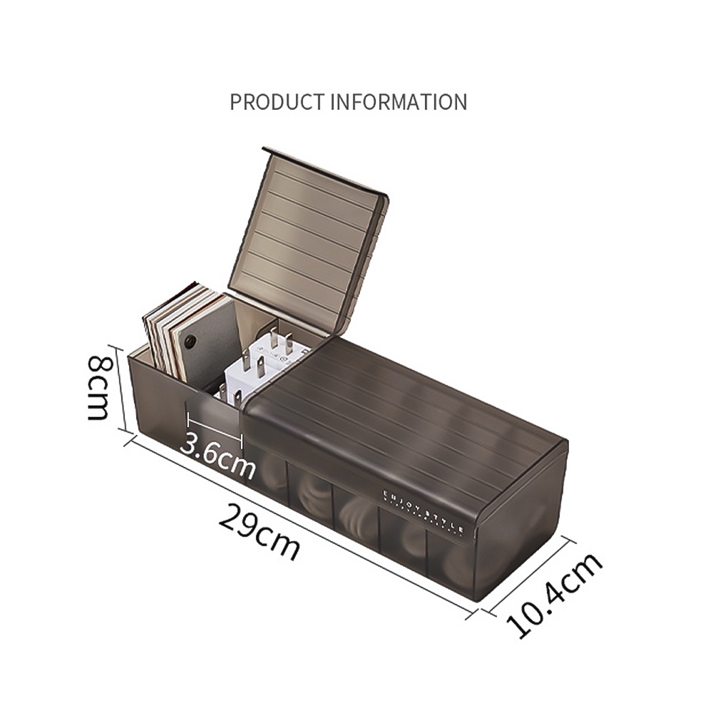 Kotak Penyimpanan Kabel Data / Power Charger Multifungsi Dengan Laci Meja