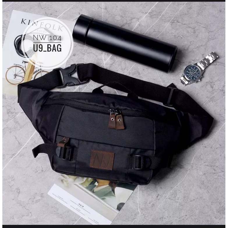 Waistbag Nwcasual 104 bahan courdura nylon taspinggang pria/unisex