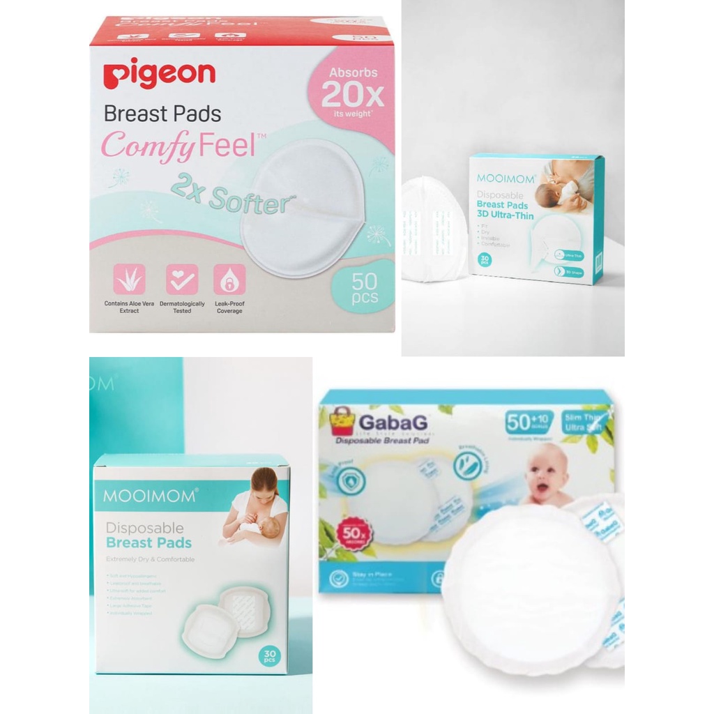 GABAG Breast Pad isi 56  MOOIMOM BreastPad isi 30 PREMIUM Natur 50 PIGEON Comfy Feel 50 MAMAPAD Breastpad isi 56