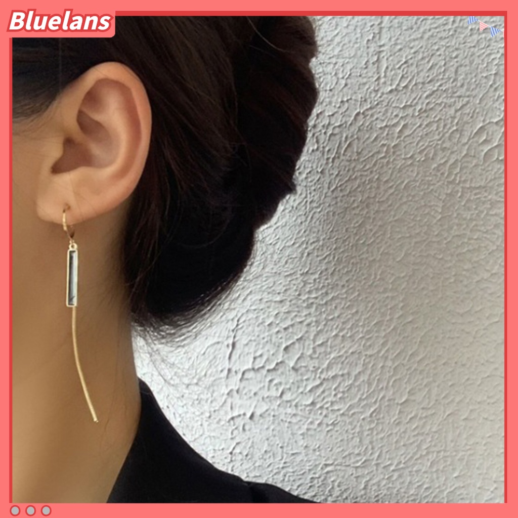 1 Pasang Anting Rumbai Panjang Warna Kontras Gaya Klasik Untuk Wanita