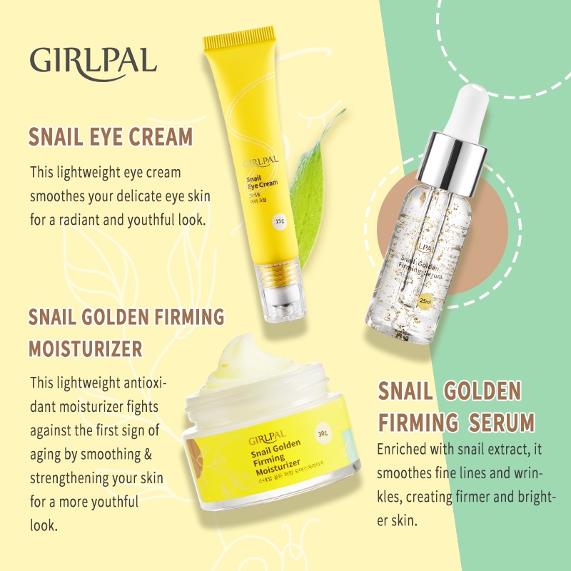 (READY &amp; ORI) GIRLPAL Snail Eye Cream Golden Firming Serum Moisturizer BPOM