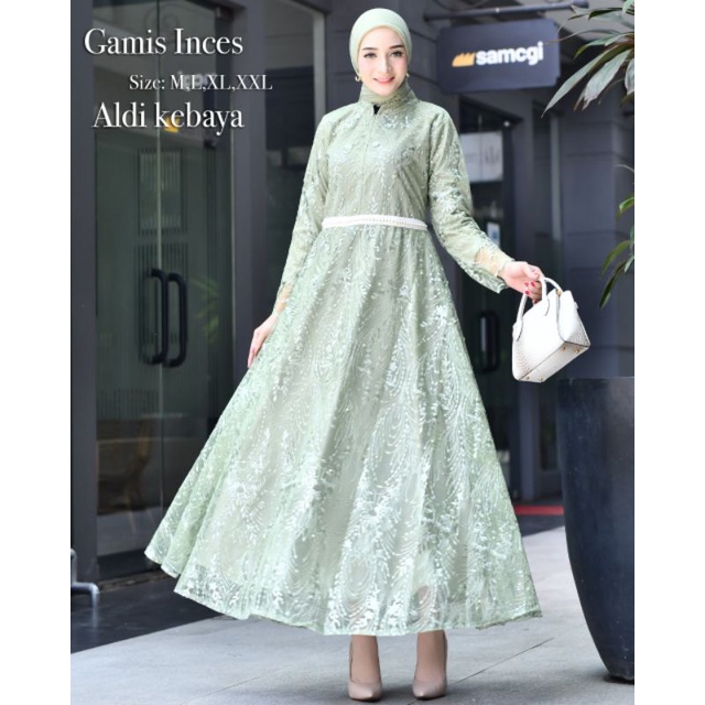 GAMIS INCES // BAHAN TILLE BORDIR KOMBINASI PAYET // By Aldi
