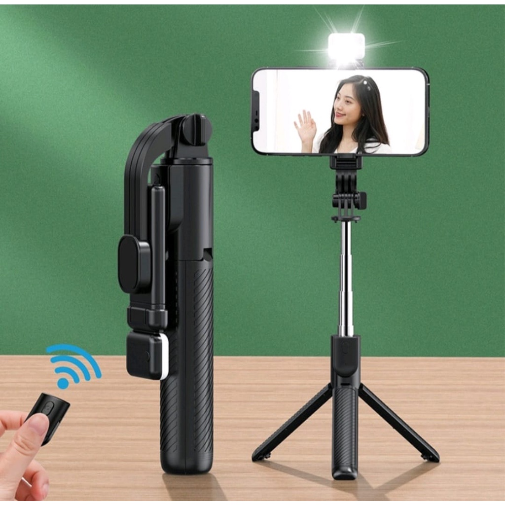 Tongsis 3 in 1 Bluetooth Tripod Selfie Stick Remote Bluetooth 70cm