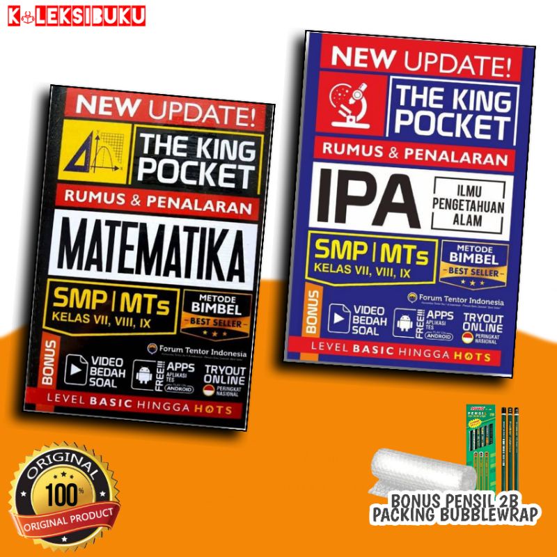BUKU POCKET SMP / NEW UPDATE THE KING POCKET SMP MATEMATIKA/IPA KELAS 7 8 9 SMP