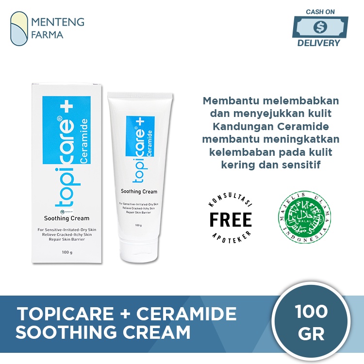 Topicare + Ceramide Soothing Cream 100 Gr - Krim Pelembab Kulit Kering