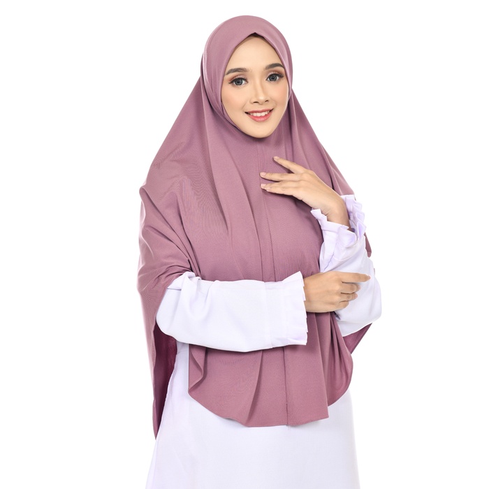 BERGO MALAYSIA/JILBAB INSTAN MALAYSIA/KERUDUNG SYARI DAGU  UKURAN M Dan L/KERUDUNG BERGO JERSEY Najlah