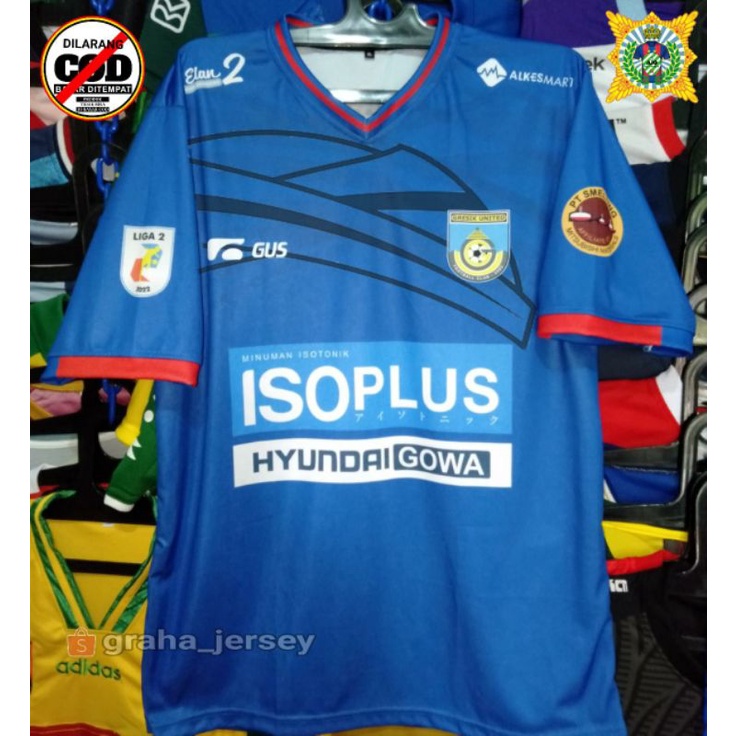 Jersey Gresik United FC Away 2022 - 2023 Liga 2 Biru Printing Terbaru Lokal