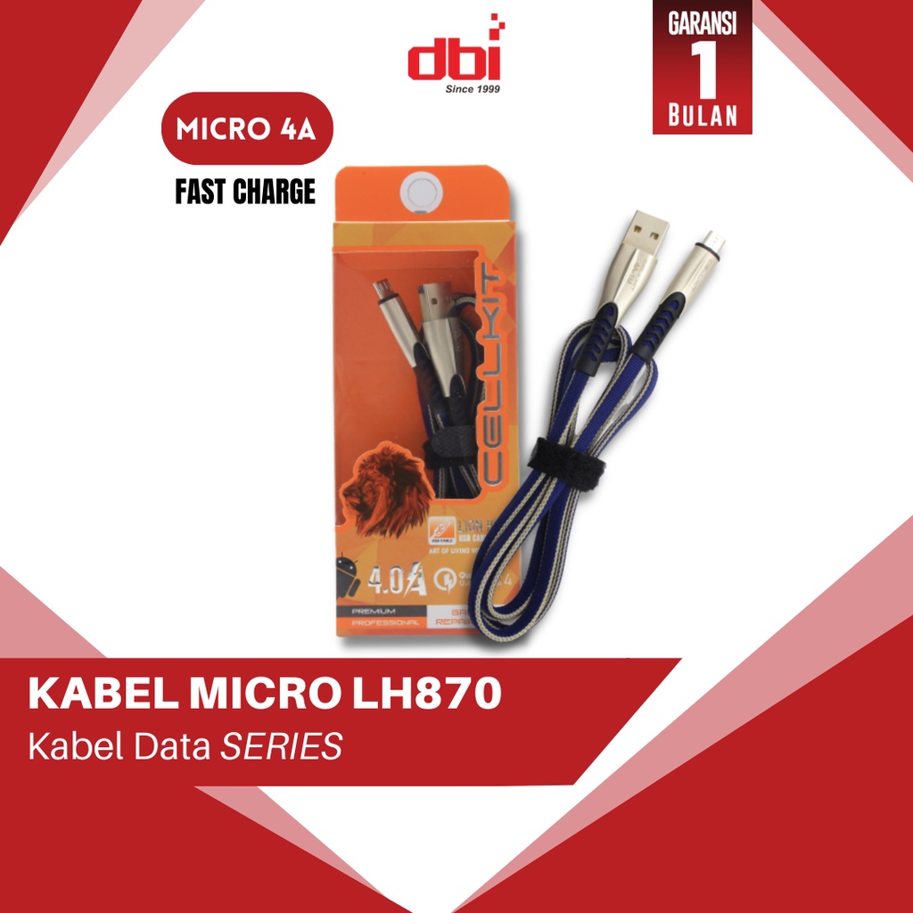 Kabel Data Flat Micro USB 100cm FAST CHARGING 4A CELLKIT LH870