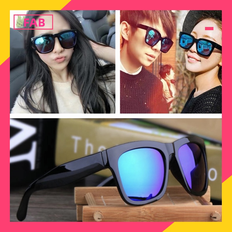 FAB Kacamata Hitam Korean Fashion  Wanita/Pria Square Sunglass unisex