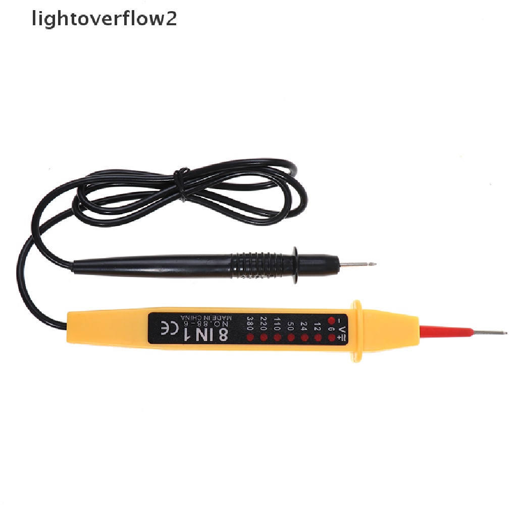 (lightoverflow2) Pena Tester Voltase AC DC 8 IN 1 6V-380V Dengan Sensor Detektor Power
