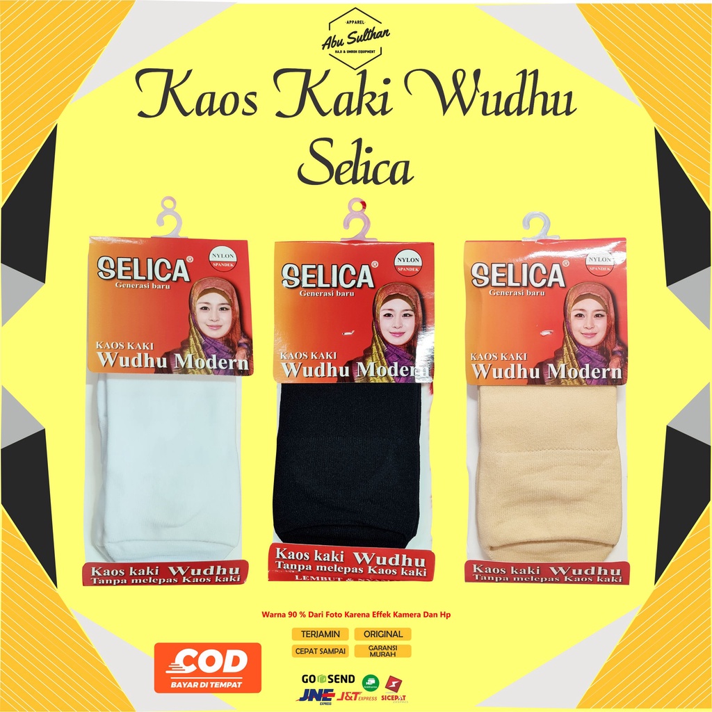 Kaos Kaki Wudhu Wanita Muslimah Selica Hitam Putih Kaus Kaki Perlengkapan Sholat Haji Umroh