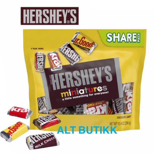

HERSHEY'S MINIATURES CHOCOLATE 10.4 OZ | SHARE PACK 294 GRAM | COKELAT HERSHEY USA