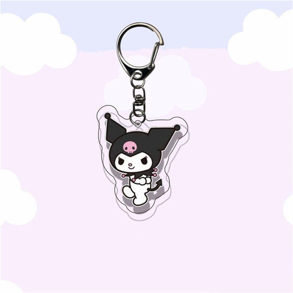 【 ELEGANT 】 Gantungan Kunci Akrilik 4cm Acrylic Double Sided Key Chain Transparan Cinnamoroll Liontin Tas Sekolah