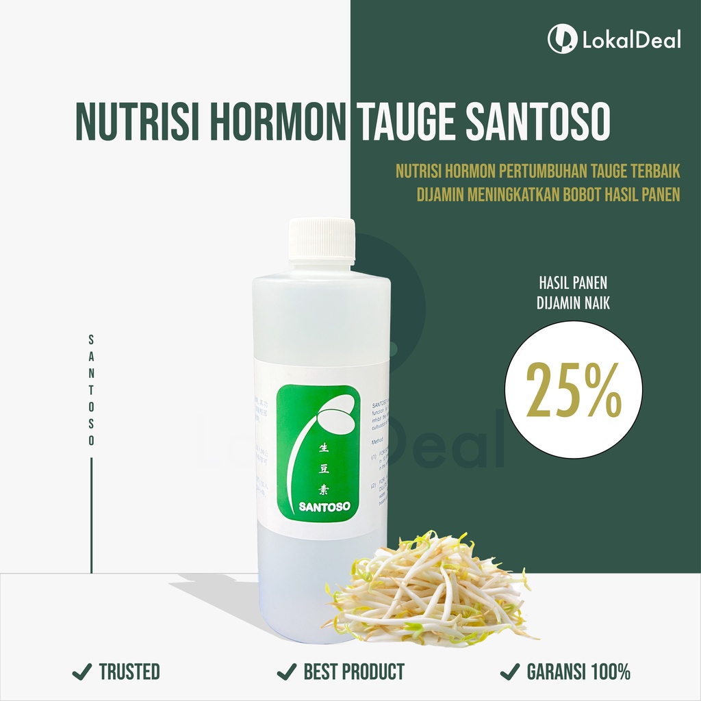 Nutrisi Obat SANTOSO 500ml Hormone Bean Sprout Untuk Pertumbuhan Tauge / Toge / Kecambah