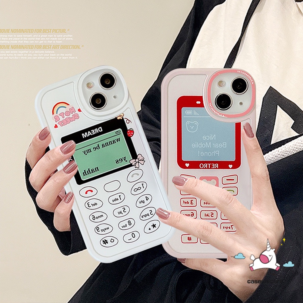 IPHONE Casing Belakang Motif Tombol Ponsel Nokia Kreatif Lucu Kompatibel Untuk Iphone14 13 11 12 Pro Max7 8 Plus 6 6s Plus XR X XS MAX Se2020 8plus 7plus Kartun Beruang Lucu Lembut TPU Cover