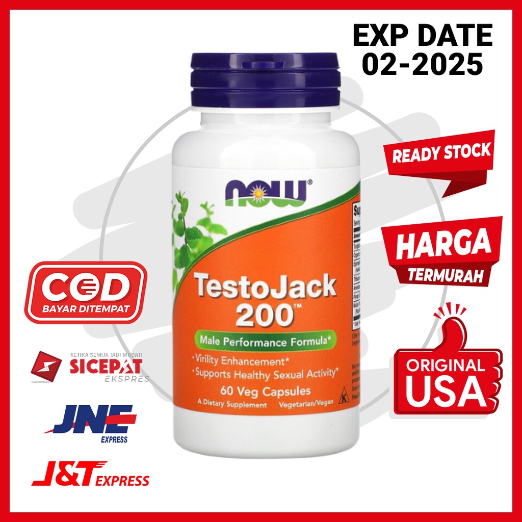 Vitamin Suplemen Pria TestoJack 200 Male Performance Formula 60 Vcaps