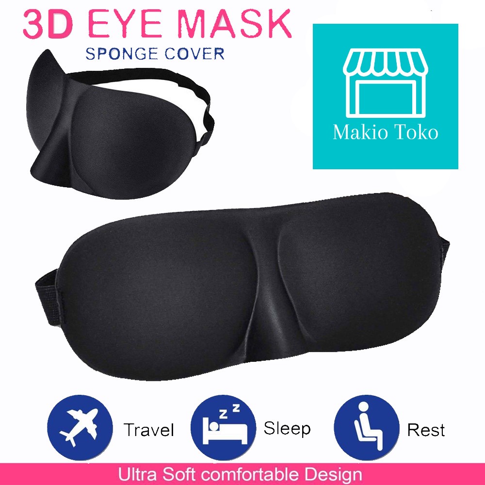 Penutup Mata / Sleep Mask 3D Hitam Travel