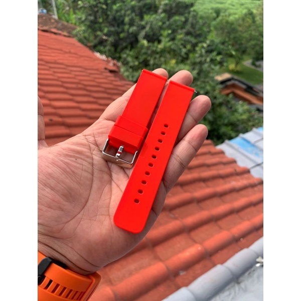 Strap tali jam tangan silikon merah 22mm smartwatch