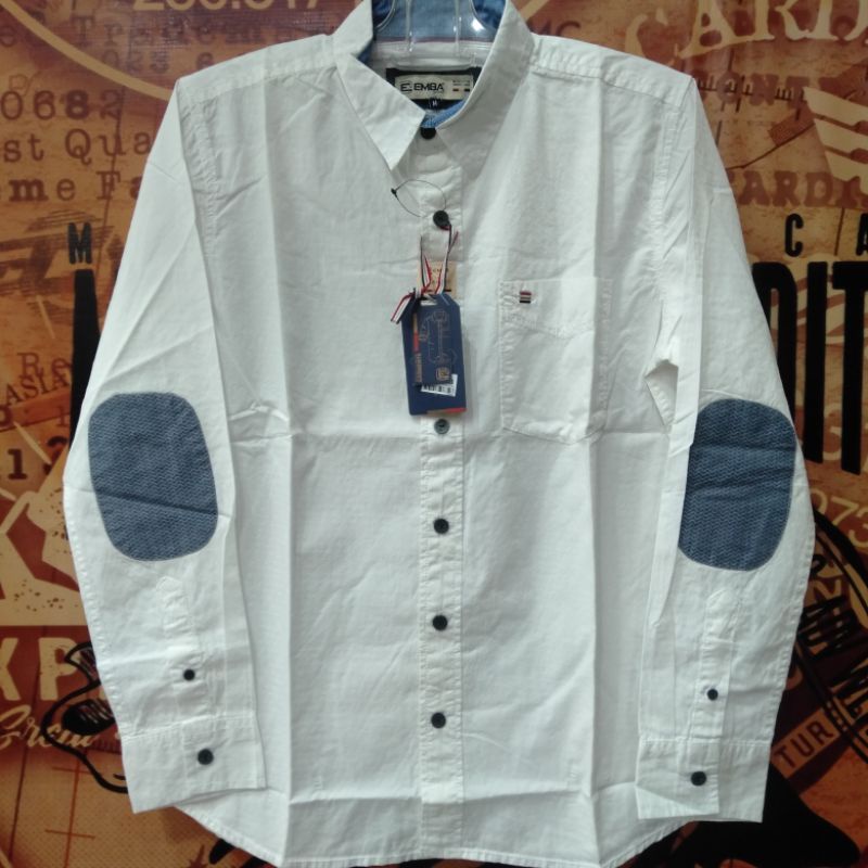 HEM EMBA PANJANG KEMEJA PANJANG PUTIH KATUN ORIGINAL