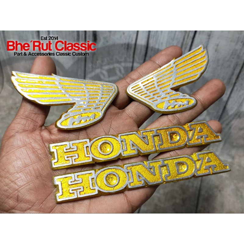 Emblem Tangki Honda Cb Glatik Gold Bahan Cor Lentur