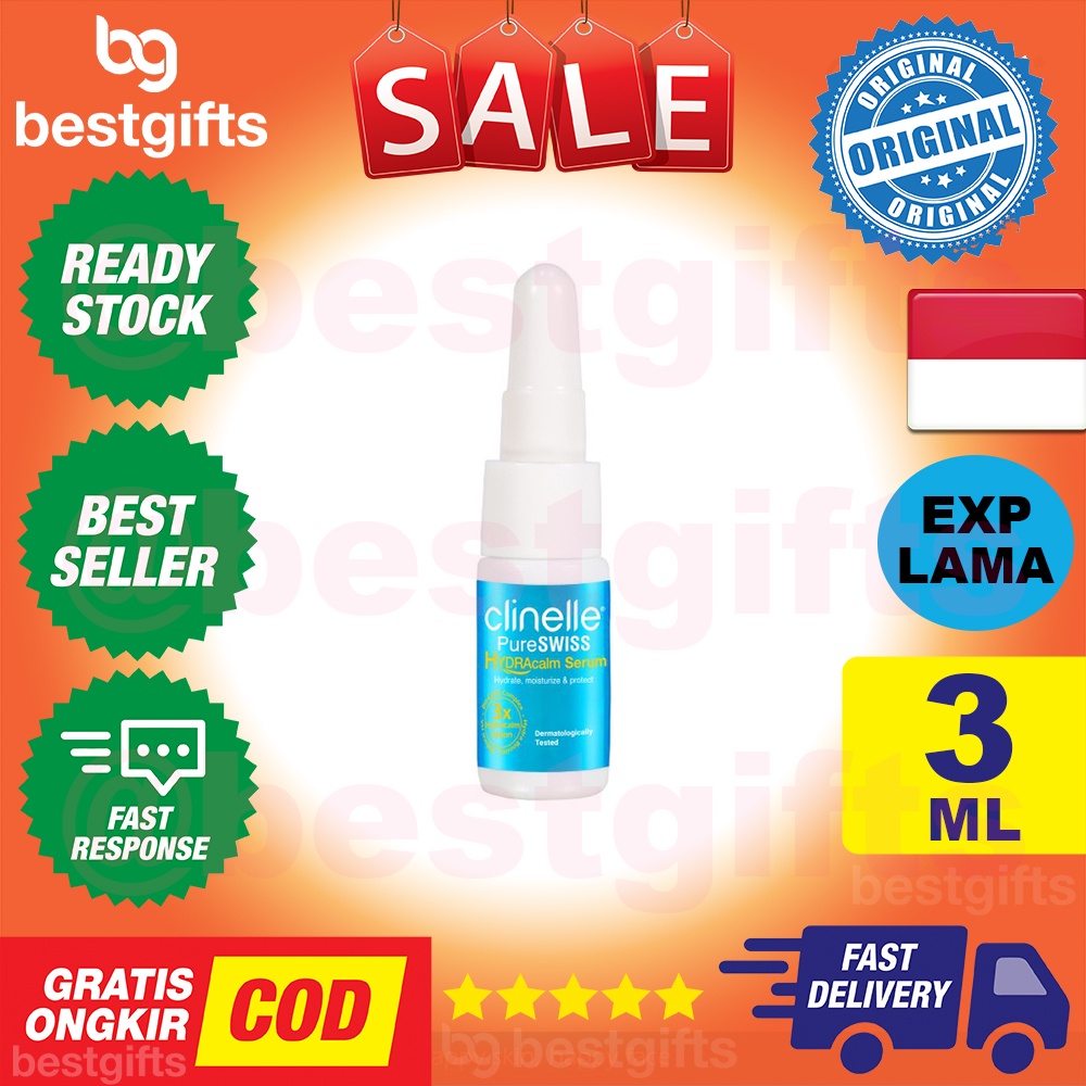 CLINELLE PURESWISS HYDRACALM SERUM WAJAH PELEMBAB SERUM MUKA 3 ML