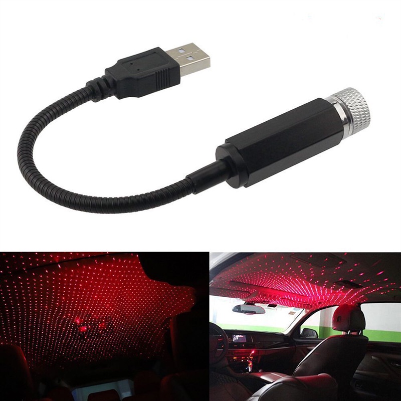 Lampu Proyektor LED Mini USB Adjustable Untuk Dekorasi Interior Atap Mobil