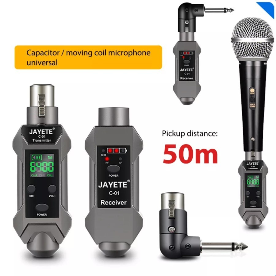 jayete microphone transmitter wireless mic converter receiver karaoke vocal