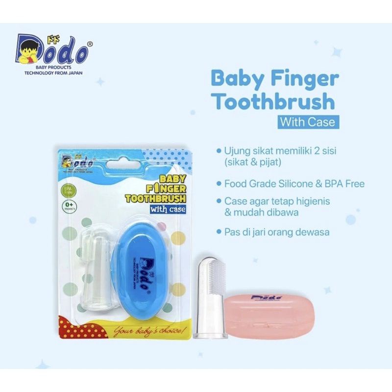 ☃Cutezz_Ching1☃Dodo Baby Finger Toothbrush With Case + Month