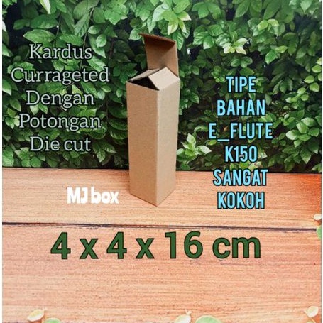

kardus karton uk, 4x4x16 cm.. box corrugated DIE CUT, untuk packing botol dll.