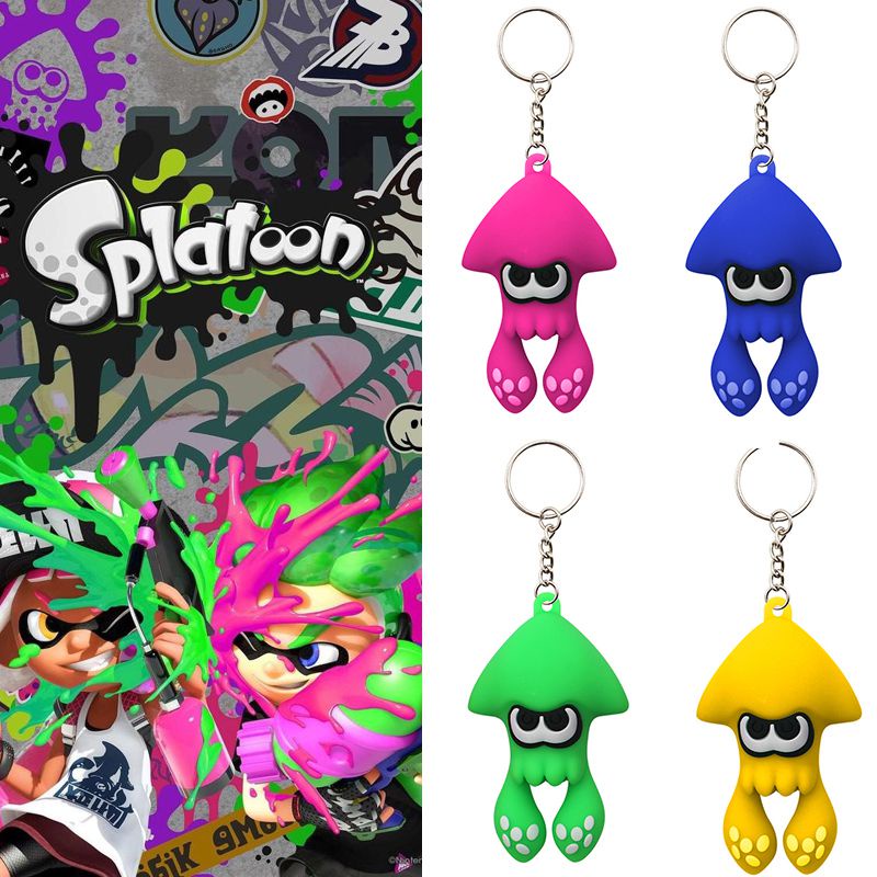 Splatoon3 Gantungan Kunci Cumi Pesona Kartun Warna-Warni Untuk Hadiah Xmas Anak