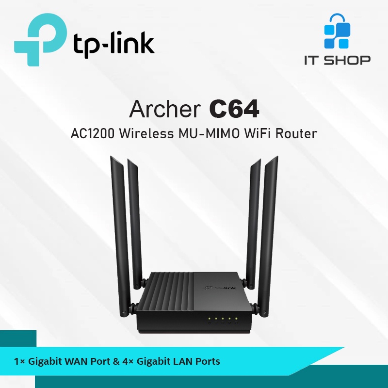 TP-Link TPLINK Archer C64 AC1200 Wireless MU-MIMO WiFi Router