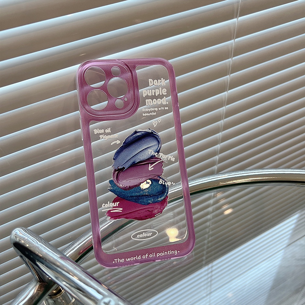 Case Pelindung Transparan Motif Lukisan Minyak Breeze Untuk Iphone 14 7 8 Se 2020 7 + 8PLUS XS XR 11 12 Mini 13 PRO MAX