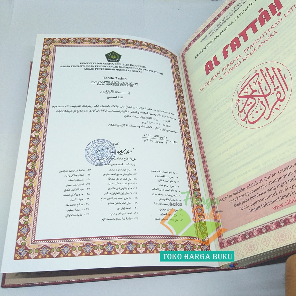 Al-Quran Al-Fattah A4 HC BESAR Transliterasi Perkata Terjemah Per Kata Tajwid Kode Romawi Al Qur'an Al Fatah Penerbit Alfatih Quran AFQ