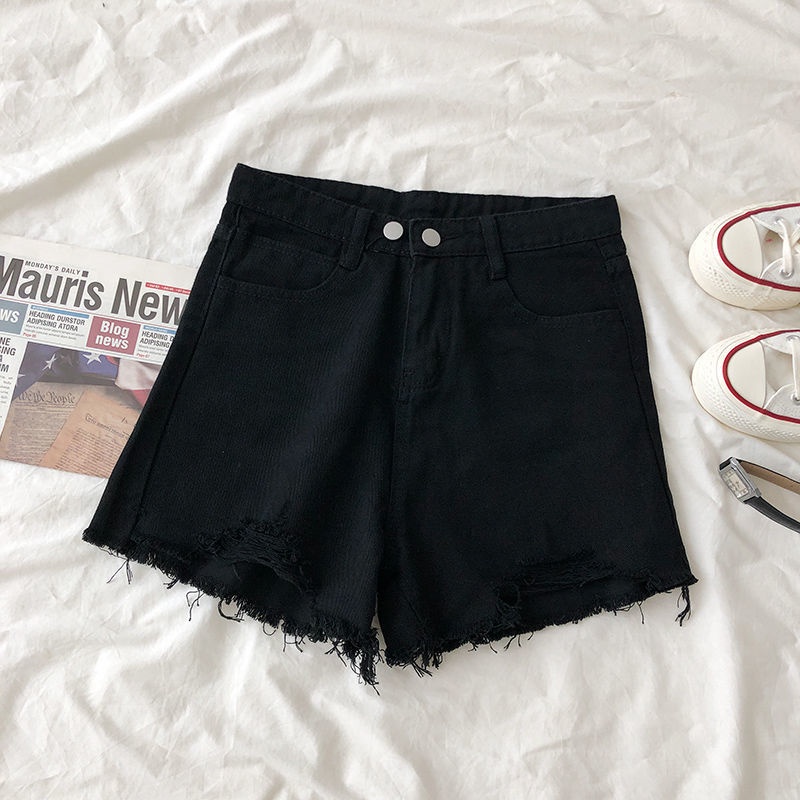 Celana pendek ripped wanita jeans korean style hightwaist jeans sobek dewasa jumbo size XS-4XL cewek seksi hot
