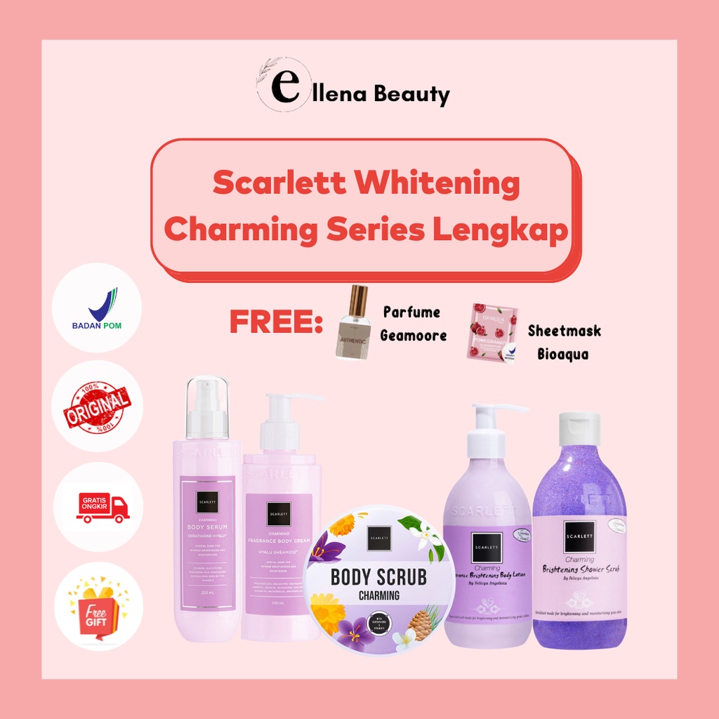 SCARLETT WHITENING Body Care Paket Lengkap Charming Scarlet Sepaket Skarlet 5 Item Original Lotion S