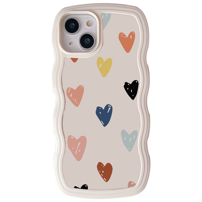 Casing Soft Case Silikon Motif Hati Untuk iPhone 14 13 12 11 Pro Max X Xr Xs Max 8 7 6 6s Plus